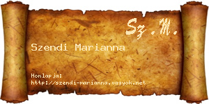 Szendi Marianna névjegykártya
