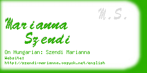marianna szendi business card